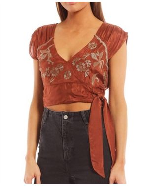 Free People Sahara Embroidered Crop Top