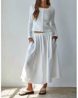 By Together Elastic Waist Flare Midi Skirt - Gray