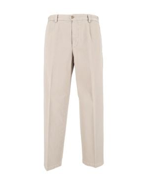BRIGLIA Mid-Rise Straight-Leg Formal Pants - Natural