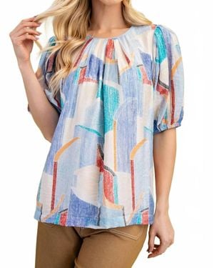 Gigio Abstract Printed Top - Blue
