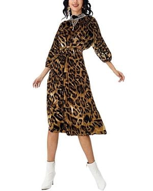 Tedora Midi Dress - Brown