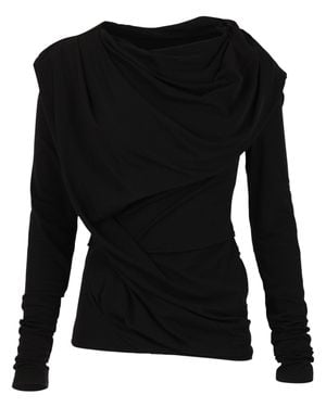 Entire studios Twisted Draped Long-Sleeve Top - Black