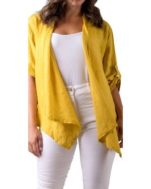 Gigi Moda Leggera Open Front Jacket - Yellow