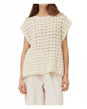 GRADE & GATHER Cotton Crochet Top - Natural