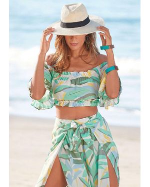 Lascana Off The Shoulder Crop Top - Multicolor