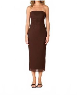 Nia Rowa Midi Dress - Brown