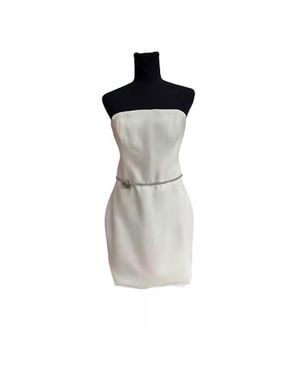 DALIDA AYACH Strapless Short Dress With Belt - White