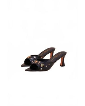 Chinese Laundry Yarah Studded Heel Slide Sandals - Black
