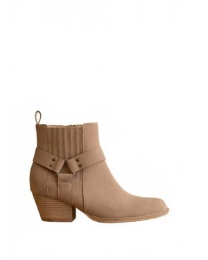 Oasis Society Caleb Paneled Moto Bootie - Brown