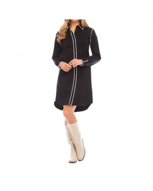Karen Kane Beverly Edge Stitch Shirtdress - Black