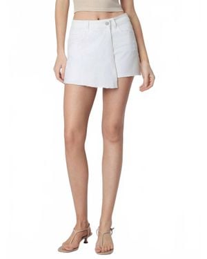VERVET BY FLYING MONKEY High Rise Raw Hem Skort - White