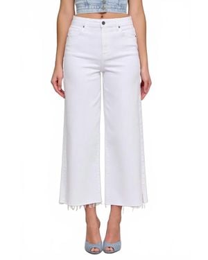 Hidden Jeans Cropped Wide Leg Jean - White