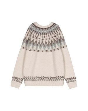 TRUEDAMES Crochet Knit Sweater - Natural