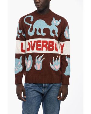 Charles Jeffrey Embroidered Wool Blend Crew-Neck Sweater