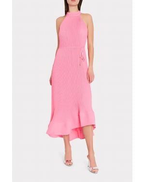 MILLY Nalani Pleated Midi Dress - Pink