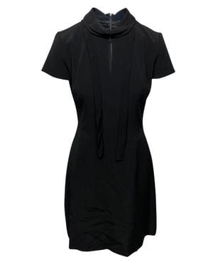 BOSS Hugo Keyhole Neckline Work Dress Is Viscose - Black