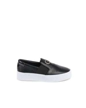 Calvin Klein Leather Platform Sneakers - Black