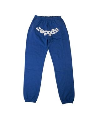 Sp5der And Logo Jogger Sweatpants - Blue