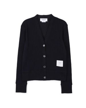 Thom Browne V-Neck Cardigan - Black