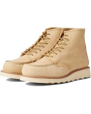 Red Wing Wing Classic 3328 Cream Leather Moc Toe Lace Up 6-Inch Ankle Boots - Natural