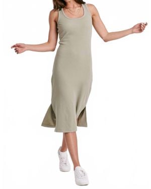 Another Love Britta Side Slit Midi Dress - Natural