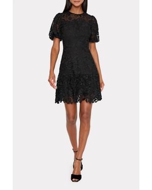 MILLY Yasmin Rose Mosaic Mini Dress - Black
