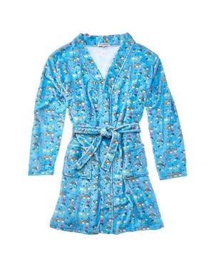 PREPPY GOOSE Plush Bathrobe - Blue