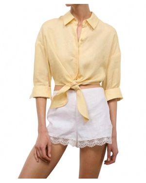 STAUD Lisa Linen Top - White