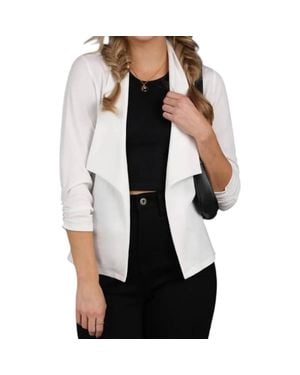 Ninexis Shirring Detailed Open Blazer - White