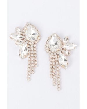 Fashnzfab Rhinestone Earring - White