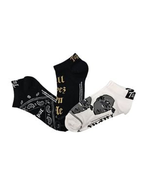 Perri's Socks 3-Pair Tupac Bandana Crew Socks - Black