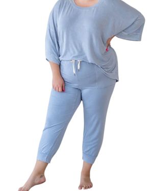 White Birch Lazy Weekend French Terry Sweatpants - Blue