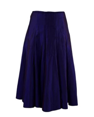 Van Klee Taffeta Gored Skirt - Blue