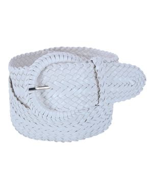CTM Braided Wide Belt With Matching Buckle - Blue