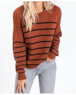 Hailey & Co Fall Vibes Striped Sweater - Orange