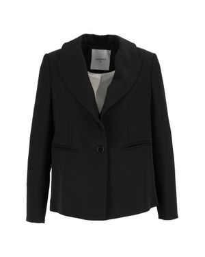 Shirtaporter Fringed Cascading Fringe Tailored Blazer - Black
