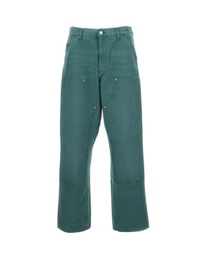Carhartt Cropped 5-Pocket Pants With Button And Zip Fastening - Green