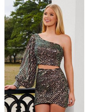 Rachel Allan Iridescent Two-Piece Sequin Set - Green