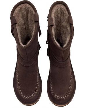 Free People Faye Fringe Pull On Boots - Brown
