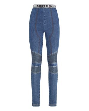 Philipp Plein Denim Super Stretch Leggins Tm - Blue
