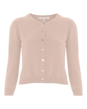 Marble Solid Button Down Cardigan - Pink