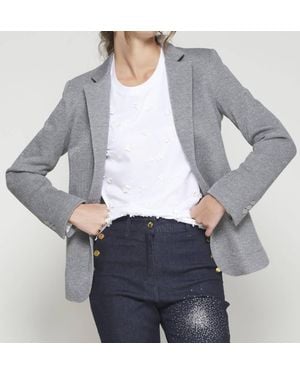 Vilagallo Straight Fit With Classic Notched Lapels Blazer - Gray