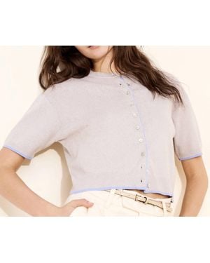 525 America Delphine Tipped Cardigan - Pink