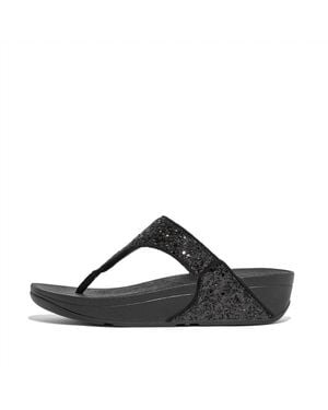 Fitflop Lulu Glitter Toe-Post Sandals Pu/Glitter - Black
