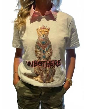 Queen Gypsy Short Sleeve Cheetah Unbothered T-Shirt - Gray