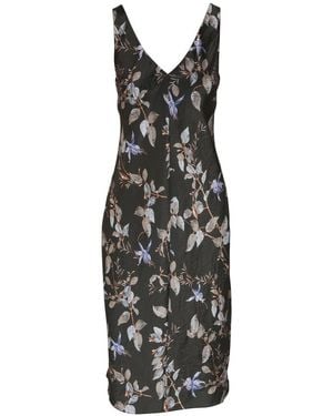 Vince Bellflower Dbl V Nk Slip Dress - Black
