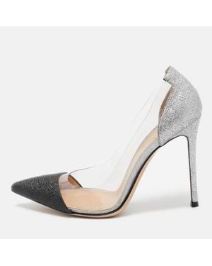 Gianvito Rossi Glitter And Pvc Plexi Pumps - Natural