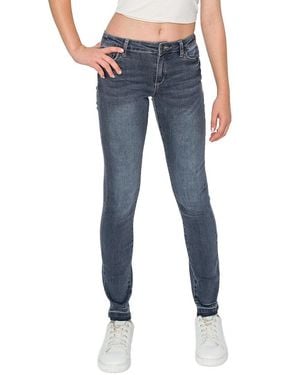 Tractr Jeans Diane Basic Mid-Rise Ankle Crop Pant - Blue