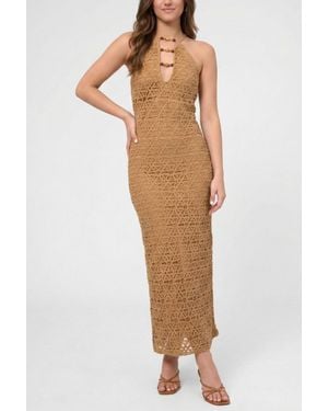 Rachel Roy Aitana Bead Keyhole Crochet Maxi Dress - Multicolor