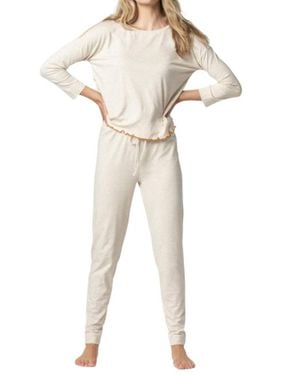 Lilla P 3/4 Long Sleeve & Pant Set - Natural